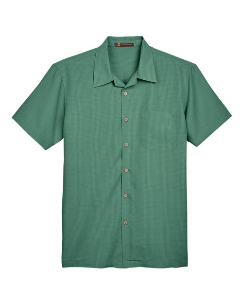 Harriton M560 — Men's Barbados Textured Camp Shirt — Palm Green