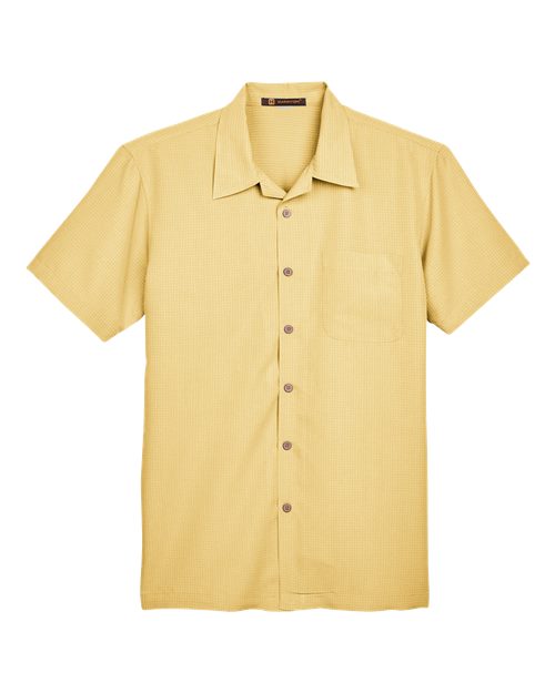 Harriton M560 — Men's Barbados Textured Camp Shirt — Pineapple