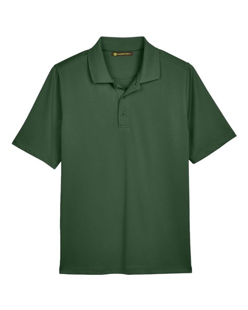 Harriton M348 — Men's Advantage Snag Protection Plus Polo — Dark Green