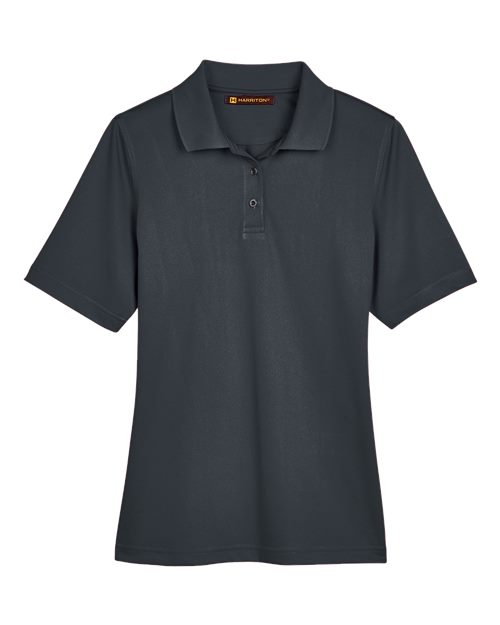 Harriton M348W — Women's Advantage Snag Protection Plus Polo — Dark Charcoal