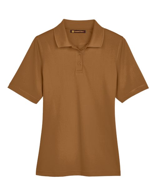 Harriton M348W — Women's Advantage Snag Protection Plus Polo — Duck Brown