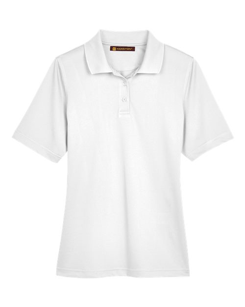 Harriton M348W — Women's Advantage Snag Protection Plus Polo — White