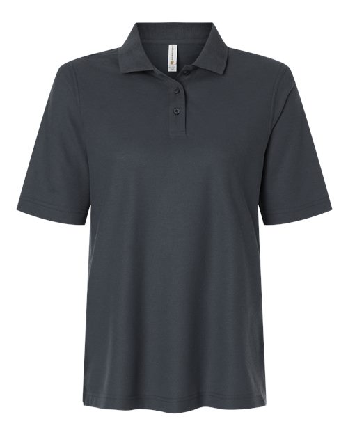 Harriton M105W — Women's Maverick CVC Pique Polo — Dark Charcoal