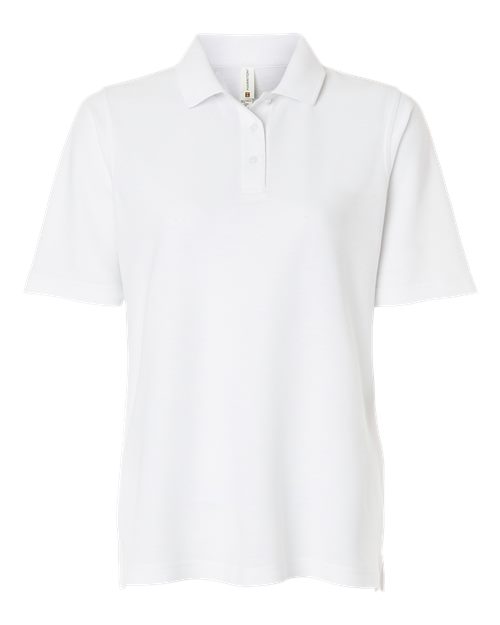 Harriton M105W — Women's Maverick CVC Pique Polo — White
