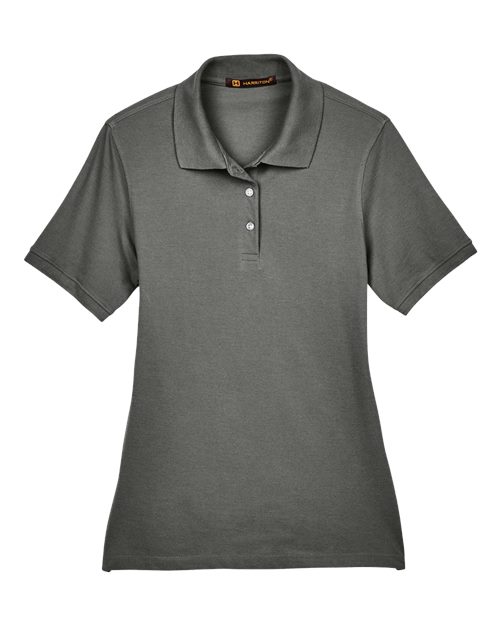 Harriton M265W — Women's Easy Blend Polo — Charcoal