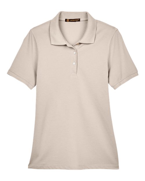 Harriton M265W — Women's Easy Blend Polo — Stone