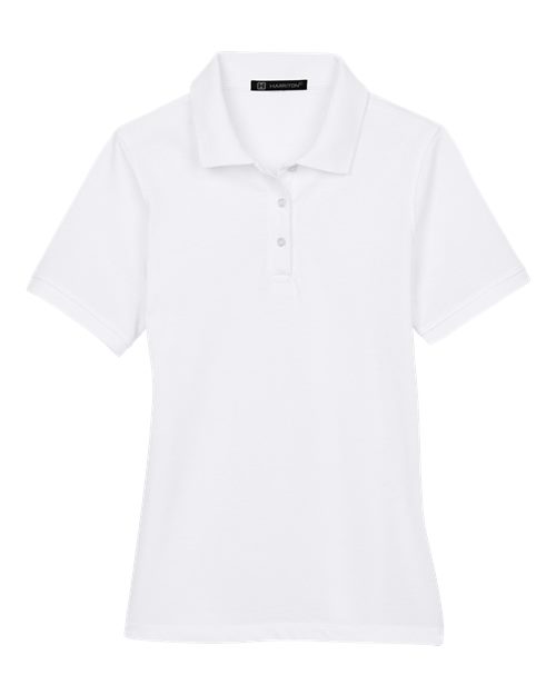 Harriton M265W — Women's Easy Blend Polo — White