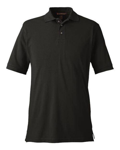 Harriton M200 — Men's Pique Polo — Black