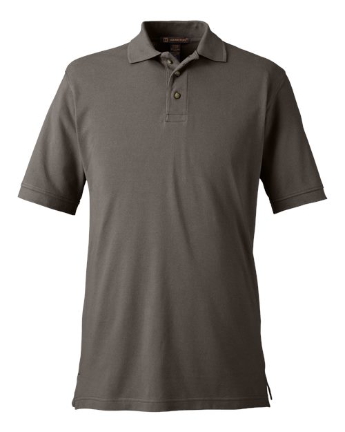 Harriton M200 — Men's Pique Polo — Charcoal