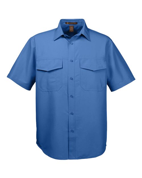 Harriton M580 — Men's Key West Short Sleeve Performance Staff Shirt — Pool Blue