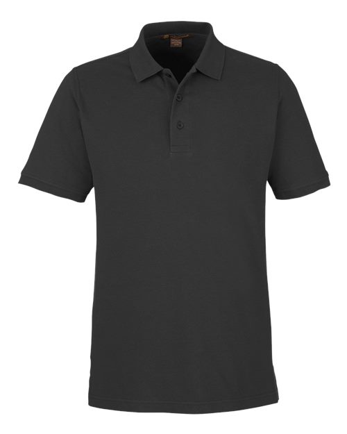 Harriton M205 — Men's Valiant Cotton Snag Protect Polo — Black