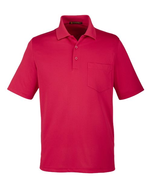 Harriton M348P — Men's Advantage Snag Protection Plus IL Pocket Polo — Red