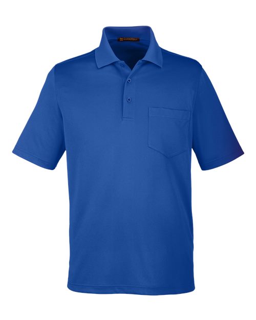 Harriton M348P — Men's Advantage Snag Protection Plus IL Pocket Polo — True Royal