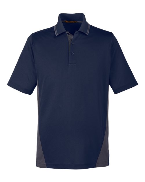 Harriton M386 — Men's Flash Snag Protection Plus IL Colorblock Polo — Dark Navy/ Dark Charcoal