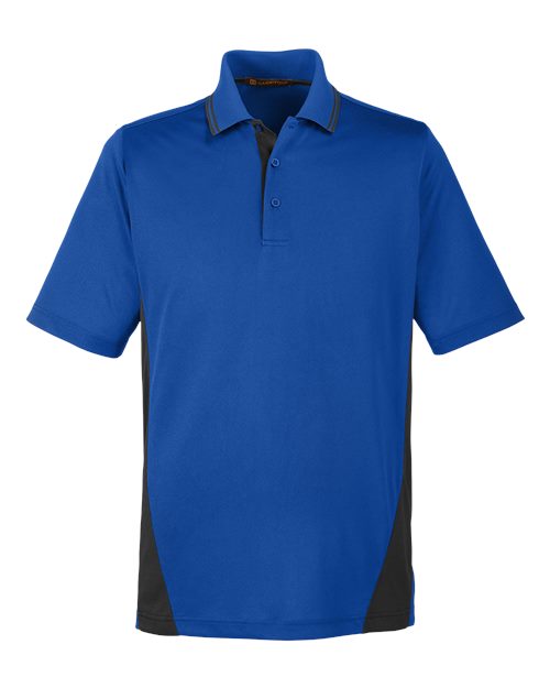 Harriton M386 — Men's Flash Snag Protection Plus IL Colorblock Polo — True Royal/ Black