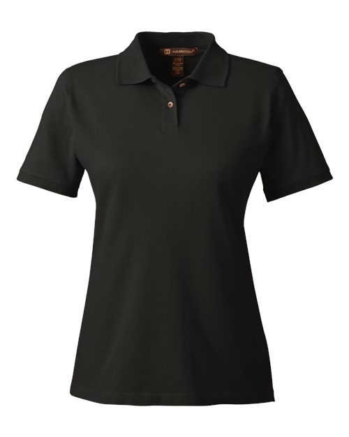 Harriton M200W — Women's Cotton Polo — Black