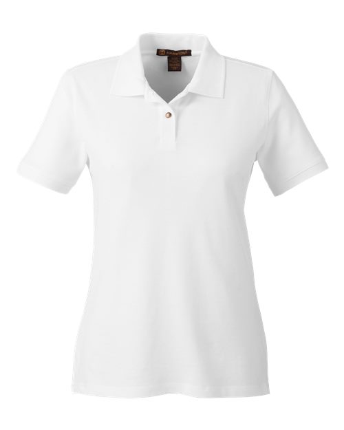 Harriton M200W — Women's Cotton Polo — White