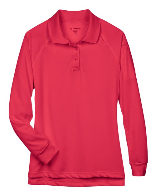 Harriton M211LW — Women's Advantage Long Sleeve Tactical Polo — Red