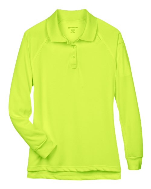 Harriton M211LW — Women's Advantage Long Sleeve Tactical Polo — Safety Yellow