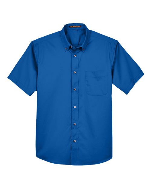 Harriton M500S — Men's Easy Blend™ Twill Dress Shirt with Stain-Release — French Blue