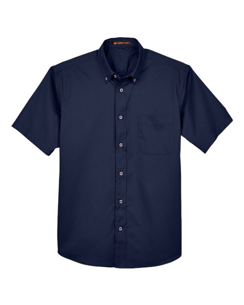 Harriton M500S — Men's Easy Blend™ Twill Dress Shirt with Stain-Release — Navy