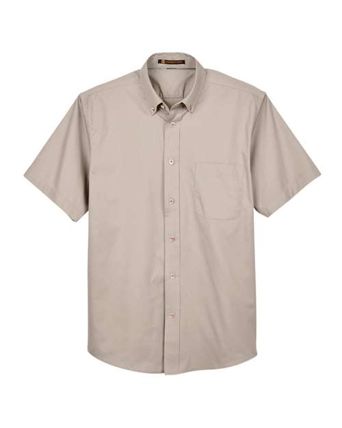 Harriton M500S — Men's Easy Blend™ Twill Dress Shirt with Stain-Release — Stone