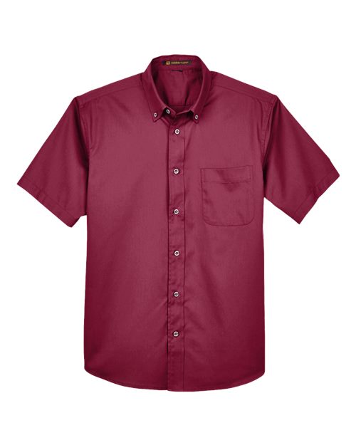 Harriton M500S — Men's Easy Blend™ Twill Dress Shirt with Stain-Release — Wine