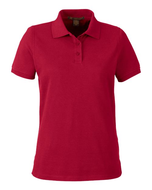Harriton M205W — Women's Valiant Cotton Snag Protect Polo — Red