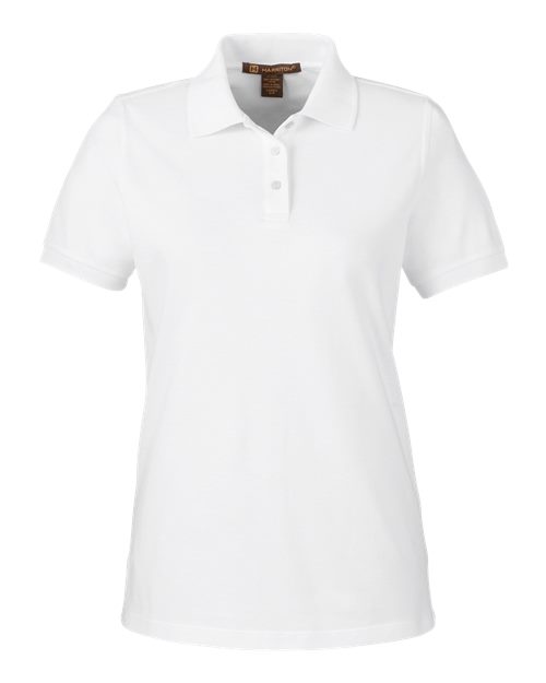 Harriton M205W — Women's Valiant Cotton Snag Protect Polo — White