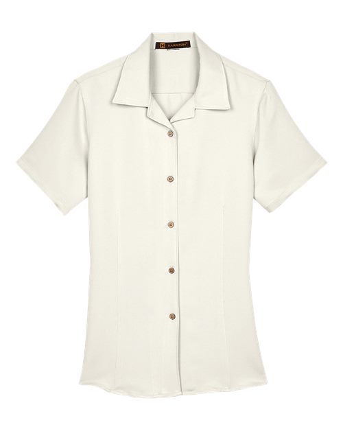 Harriton M570W — Women's Bahama Cord Camp Shirt — Cream