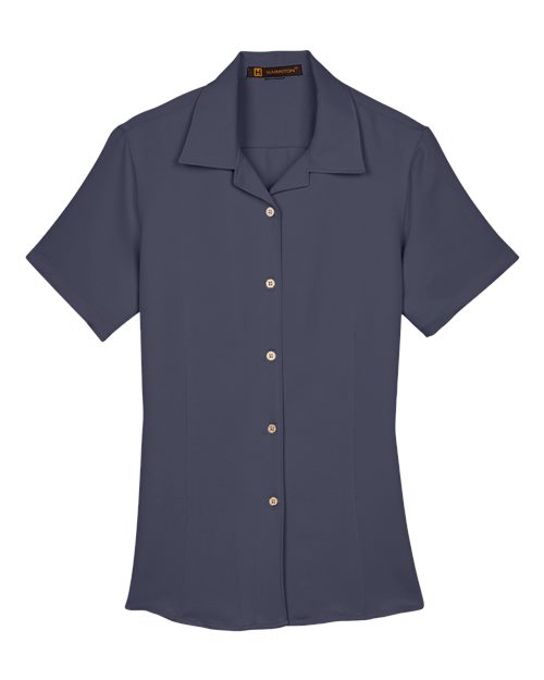 Harriton M570W — Women's Bahama Cord Camp Shirt — Navy