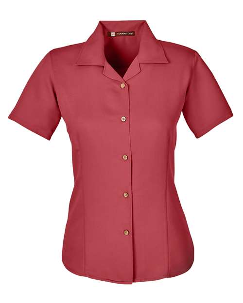 Harriton M570W — Women's Bahama Cord Camp Shirt — Tile Red