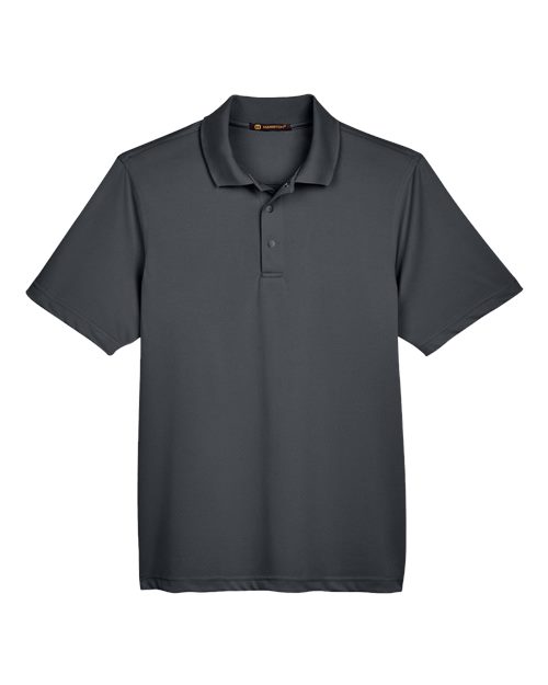 Harriton M345 — Men's Advantage Snag Protection Plus IL Snap Placket Polo — Dark Charcoal