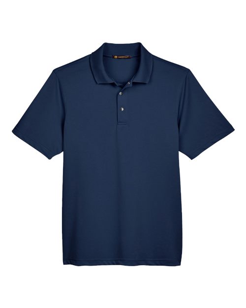 Harriton M345 — Men's Advantage Snag Protection Plus IL Snap Placket Polo — Dark Navy