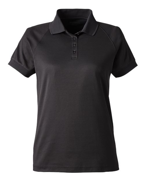 Harriton M208W — Women's Charge Snag and Soil Protect Polo — Black
