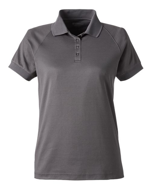 Harriton M208W — Women's Charge Snag and Soil Protect Polo — Dark Charcoal
