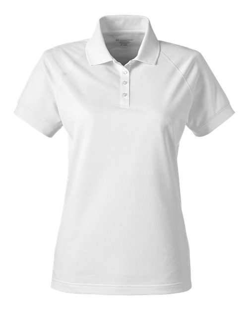 Harriton M208W — Women's Charge Snag and Soil Protect Polo — White