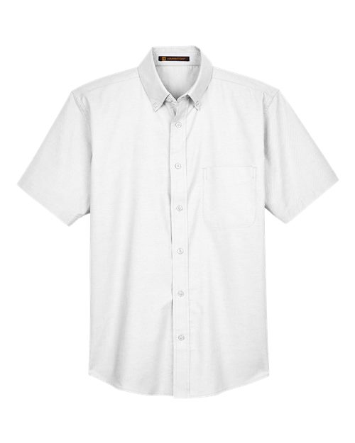 Harriton M600S — Men's Oxford Short Sleeve with Stain-Release — White