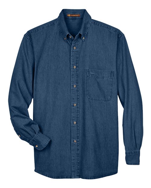 Harriton M550 — Men's Denim Shirt — Dark Denim