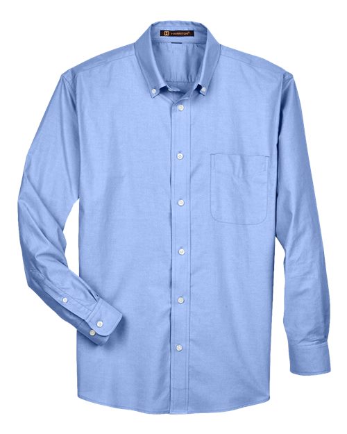 Harriton M600 — Men's Oxford Shirt — Light Blue