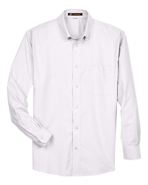 Harriton M600 — Men's Oxford Shirt — White