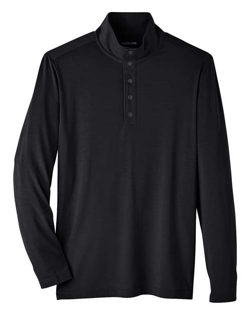 North End NE400 — Men's JAQ Stretch Performance Snap-Neck Pullover — Black