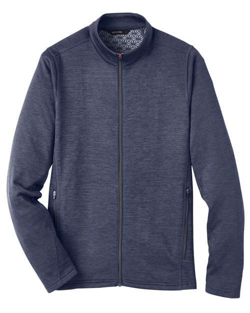 North End NE712 — Men's Flux 2.0 Full-Zip Jacket — Classic Navy Heather/ Carbon