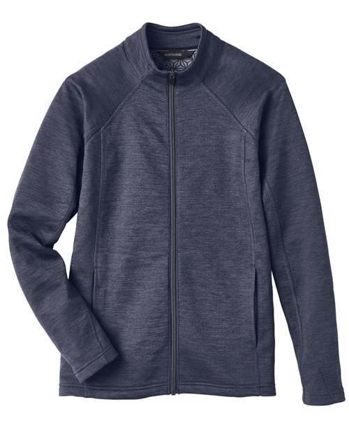 North End NE712W — Women's Flux 2.0 Full-Zip Jacket — Classic Navy Heather/ Carbon