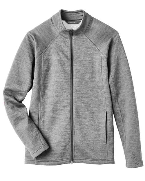 North End NE712W — Women's Flux 2.0 Full-Zip Jacket — Light Heather/ Carbon