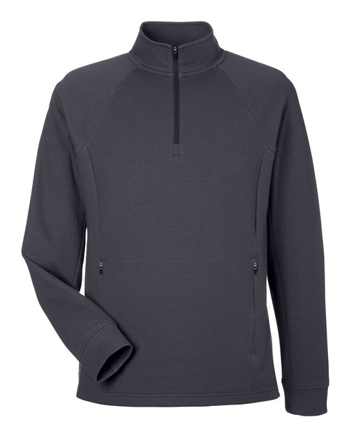 North End NE200 — Men's Rhythm Waffle Quarter-Zip Pullover — Carbon