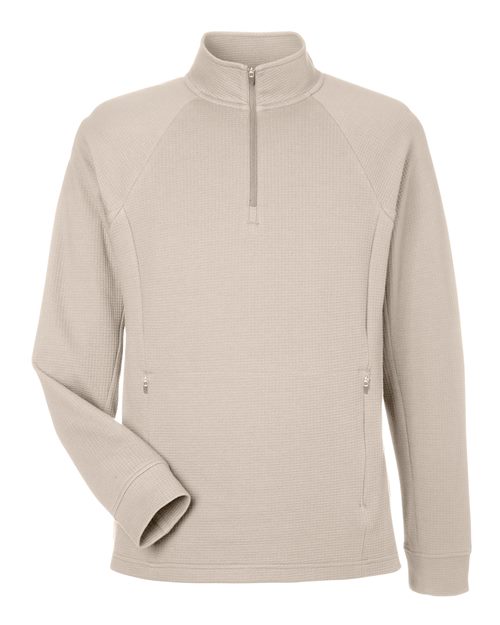 North End NE200 — Men's Rhythm Waffle Quarter-Zip Pullover — Oatmeal