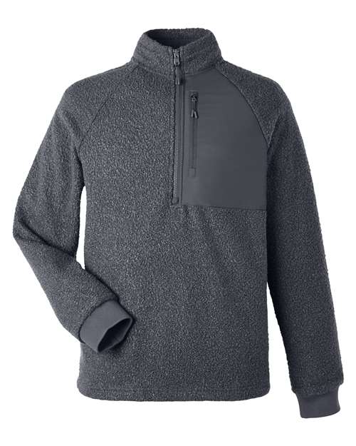 North End NE713 — Men's Aura Sweater Fleece Quarter-Zip Pullover — Carbon/ Carbon