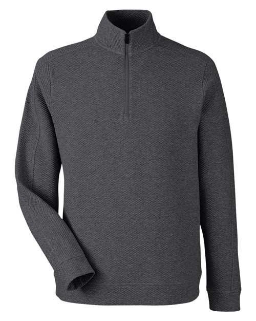 North End NE725 — Men's Spirit Textured Quarter-Zip Pullover — Black Heather 