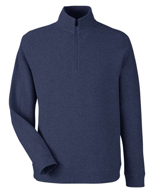 North End NE725 — Men's Spirit Textured Quarter-Zip Pullover — Classic Navy Heather